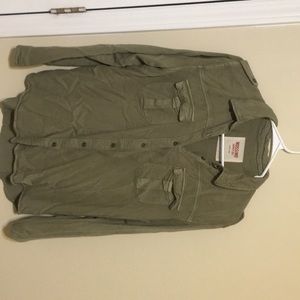 Green Long Sleeve Button Up